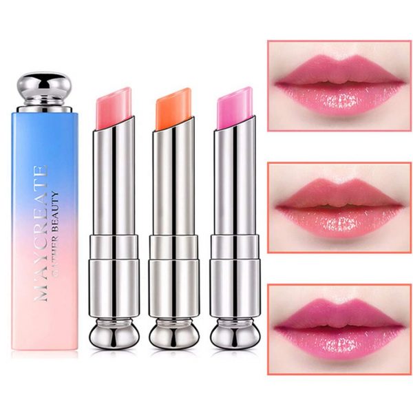 Pack of 3 Crystal Jelly Lipstick, Firstfly Long Lasting Nutritious Lip Balm Lips Moisturizer Magic Temperature Color Change Lip Gloss (3 Pack)