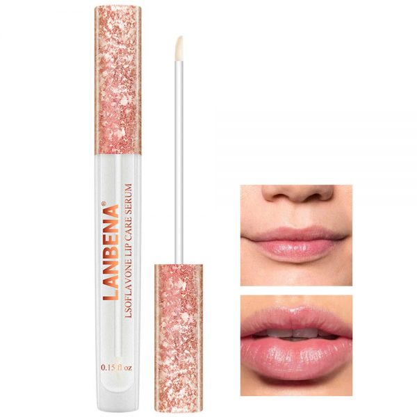 Lips Care Serum Lip Essence Balm Lips Moisturizing Plumping Cream for Reduce Fine Lines + Making Sexy Doodle Lips and Repair Necrotic Skin (Pink)