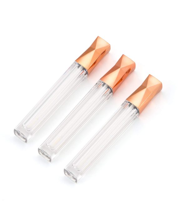 10 pcs Empty Plastic Clear Lip Gloss Tubes lip gloss tube container DIY refillable bottle (Rose gold)