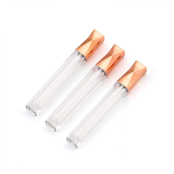10 pcs Empty Plastic Clear Lip Gloss Tubes lip gloss tube container DIY refillable bottle (Rose gold)