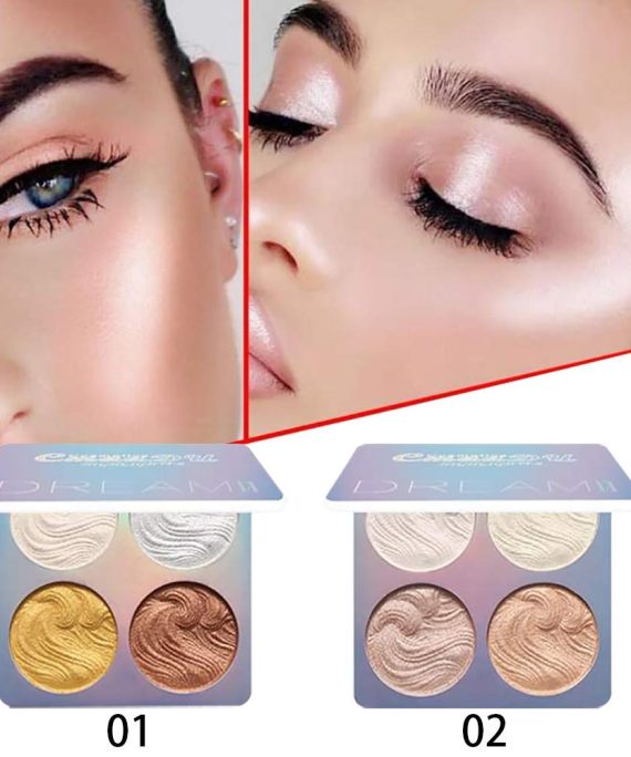 Ownest 2 Pcs Highlighter Makeup Palette Set, Gorgeous Luster Super Silky Texture, Long Lasting Waterproof Glow Bronzer Highlighter Powder Kit-8 Colors