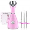 Facial Steamer Nano Ionic Face Steamer - LONOVE Facial Steamer for Home Facial Sauna Spa Sinuses BPA Free Warm Mist Face Humidifier for Moisturizing Pores Cleansing,Bonus Stainless Steel Kit&Hair Band