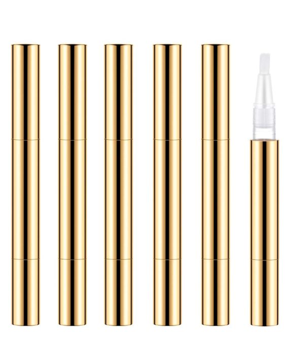 3ml Empty Nail Oil Pen with Brush. Gold Twist Pen