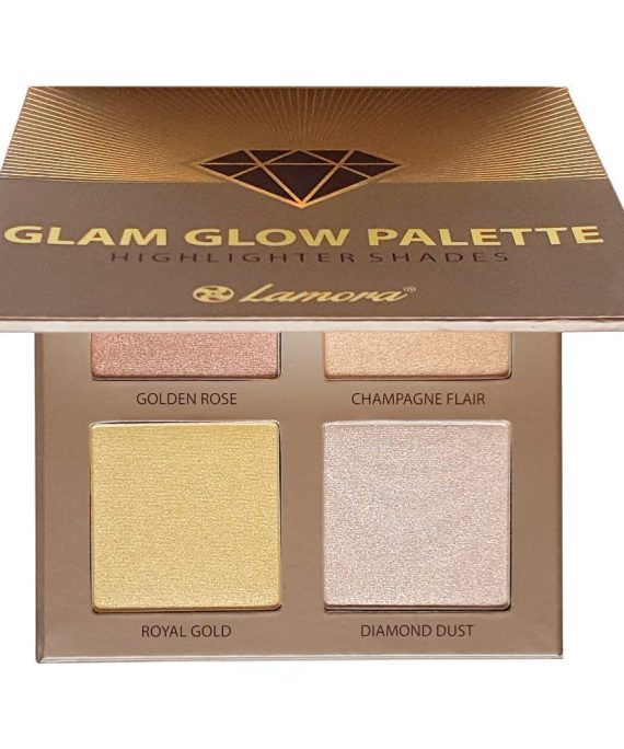 Highlighter Palette Highlighter Makeup Iluminador - Glow Bronzer Powder Makeup Highlighter Kit With Mirror - 4 Highly Pigmented Face Highlighter Shimmer Colors - Vegan, Cruelty Free & Hypoallergenic