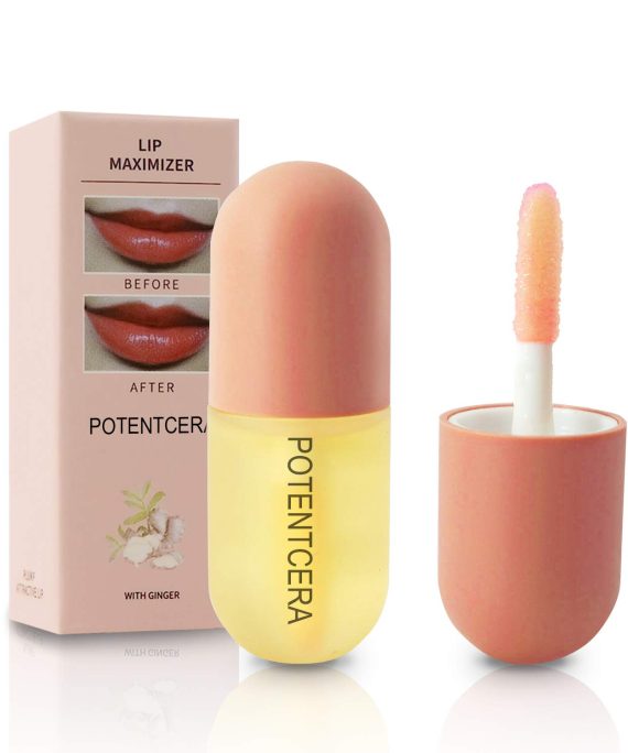 Enhance Your Lips with Natural Lip Plumper Oil - Fuller and Hydrated Beauty Lips with Moisturizing and Transparent Lip Gloss. Perfect Lip Care Serum for a Natural Lip Enhancer, Comes with a Gift Box!