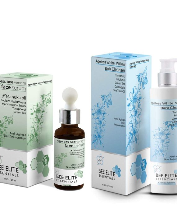 Ageless Best Cleanser & Serum Mini Kit for Skin Nourishment, Deep Cleansing, Radiance, Clear Pores with Vitamin C, Hyaluronic Acid, Peptides, Vitamin E, Manuka Oil, White Willow Bark