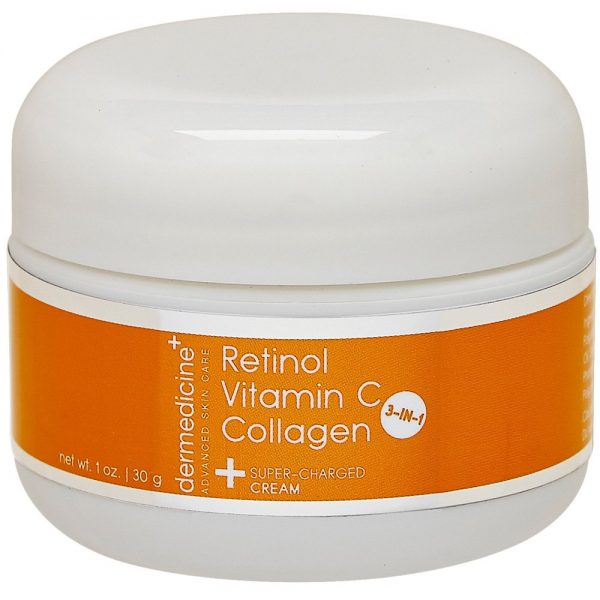 Vitamin C + Retinol + Collagen | Super Charged Anti-Aging Cream for Face | Pharmaceutical Grade Quality | Helps Smooth & Plump Fine Lines & Wrinkles & Brightens for Younger Skin | 1 oz / 30 g