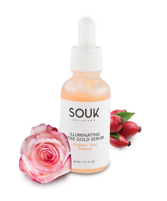 SOUK Skincare - Liquid Highlighter Makeup Rose Gold Facial Serum - Illuminating Primer - Illuminator Makeup - Illuminating Rose Gold Serum - Glow Serum - Rose Gold Elixir - Highlighter Drops - 1fl Oz
