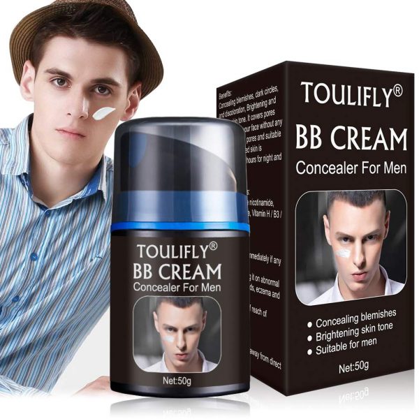 BB Cream For Men,Men's Revitalising Nourishing Tone Up BB Cream,Concealer For Men,CC Cream For Men,Big Pores Perfect Cover,Face Primer,Skin Corrector,Suitable for All Skin Types