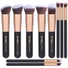 BS-MALL(TM) Makeup Brushes Premium Makeup Brush Set Synthetic Kabuki Cosmetics Foundation Blending Blush Eyeliner Face Powder Brush Makeup Brush Kit (10pcs, Golden Black)