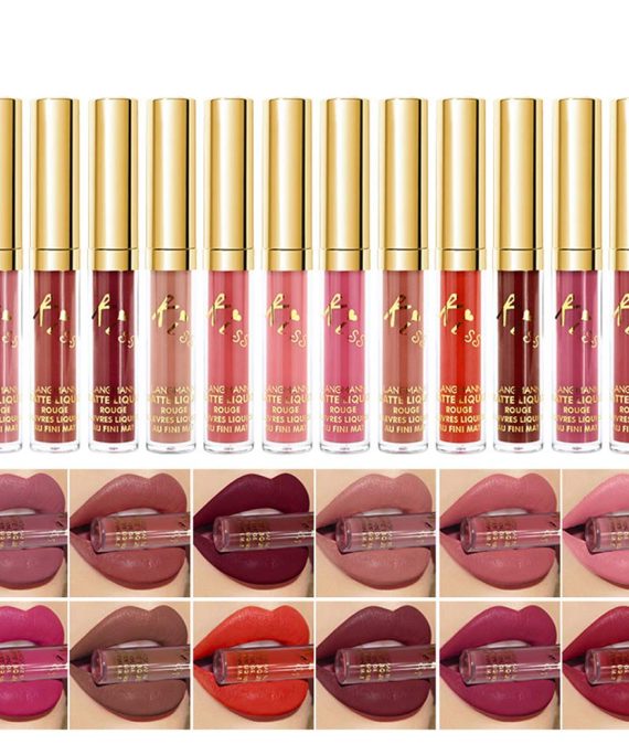 12Pcs/Set Velvet Matte Liquid Lipstick Makeup Classic Waterproof Long Lasting Smooth Soft Reach Colors Full Lips Gloss For Women Gift