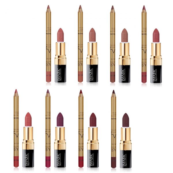 CCbeauty Lip Liner and Lipstick Set of 8 Matte Nude Colors