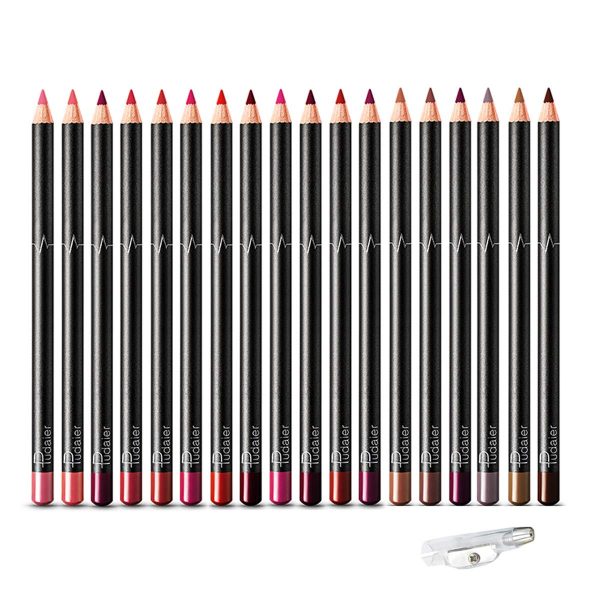 DC-BEAUTIFUL 18 Colors Lip Liners Pencil Set, Premium Waterproof Smooth Lip Pencils, Long Lasting Matte Makeup Lipliners with a Pencil Sharpener