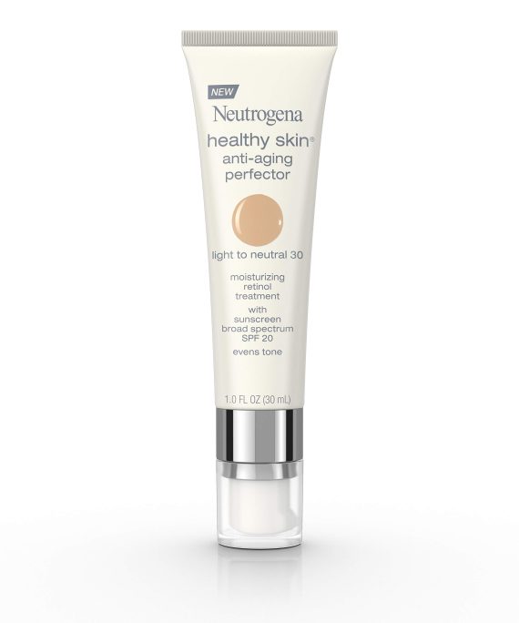 Neutrogena Healthy Skin Anti-Aging Perfector Tinted Facial Moisturizer and Retinol Treatment with Broad Spectrum SPF 20 Sunscreen with Titanium Dioxide, 30 Light to Neutral, 1 fl. oz