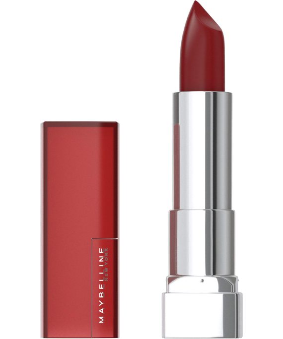 Maybelline Color Sensational Lipstick, Lip Makeup, Matte Finish, Hydrating Lipstick, Nude, Pink, Red, Plum Lip Color, Burgundy Blush, 0.15 oz. (Packaging May Vary)