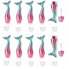 DAZAIGE Mini Empty Lip Glaze Tubes,10 Pieces Creative Pink Blue Gradient Mermaid Lip Gloss Bottles with Wand Applicator Rubber Inserts Refillable Lipstick Lip Balm Cosmetic Container Sample Vial, 3ml