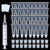 50PCS Lip Gloss Tubes 10ml Clear Empty Lip Balm Containers Refillable Soft Cosmetic Squeeze Tubes for DIY Lip Gloss Base Glitter Pigment Powder with Free Syringe + Tag Labels Stickers by AMORIX