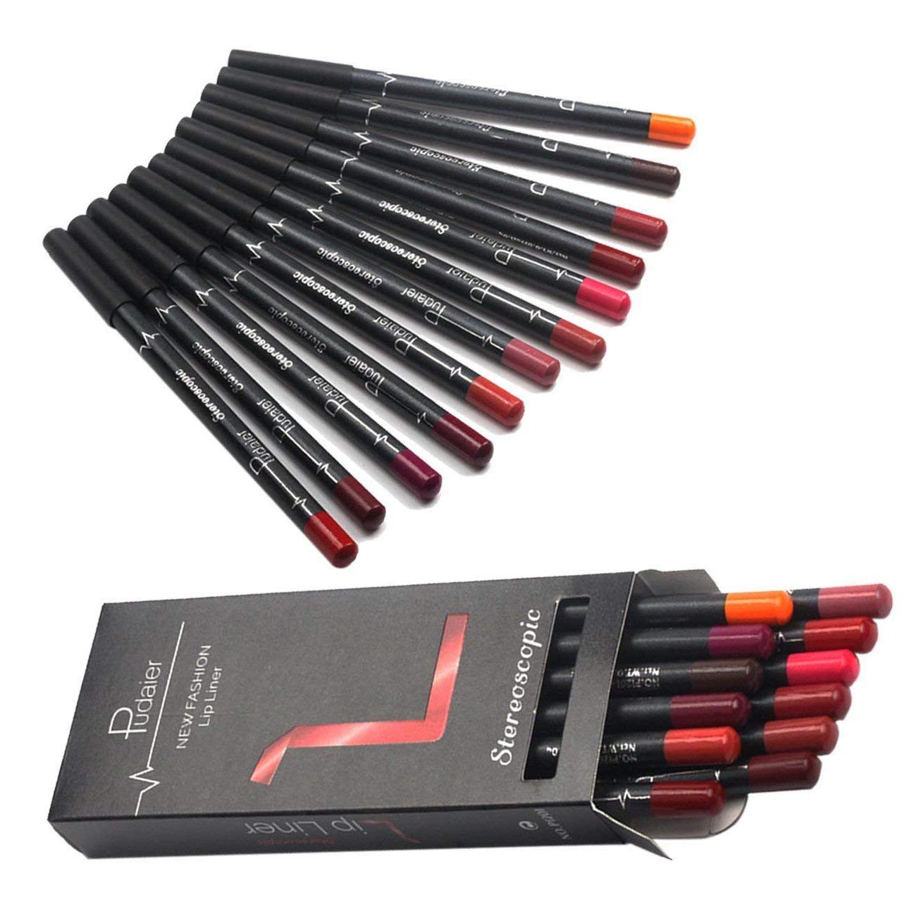 DC-BEAUTIFUL 12Pcs Lot Set 12 Colors Lip Liner Pencil Waterproof Non-marking Matt Velvet Lipstick Pen