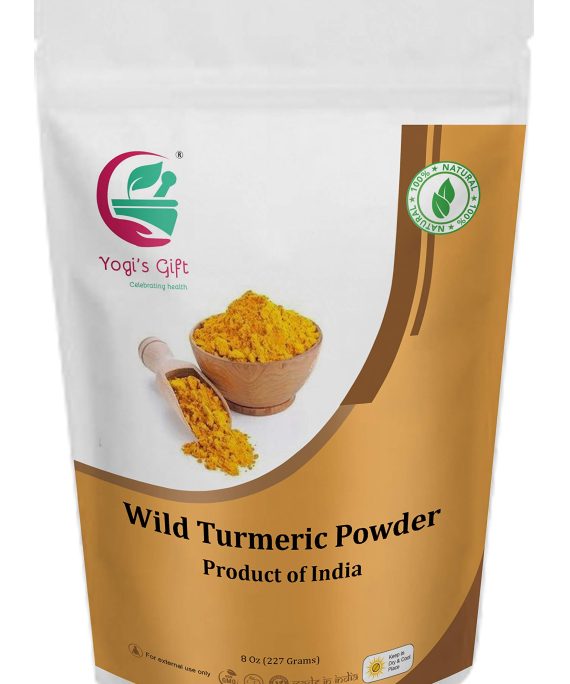 Yogi’s Gift | Organic Wild Turmeric powder for face | 8 Oz (227 grams) | Kasthuri manjal | Curcuma Aromatica | Amba haldi | Promotes glowing skin