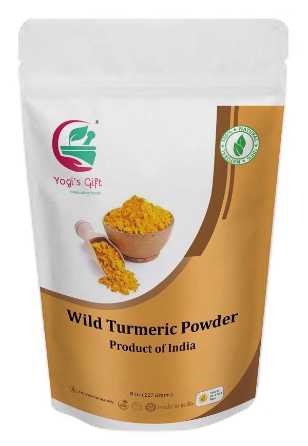 Yogi’s Gift | Organic Wild Turmeric powder for face | 8 Oz (227 grams) | Kasthuri manjal | Curcuma Aromatica | Amba haldi | Promotes glowing skin