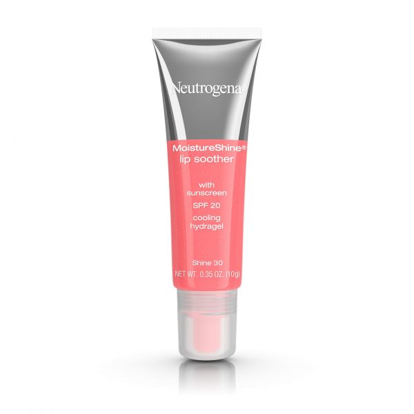 Neutrogena MoistureShine Lip Soother Gloss with SPF 20 Sun Protection, High Gloss Tinted Lip Moisturizer with Hydrating Glycerin and Soothing Cucumber for Dry Lips, Shine 30,.35 oz