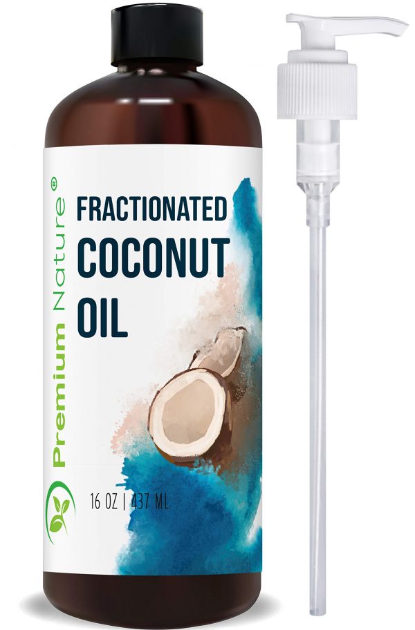 Fractionated Coconut Oil Massage Oil - Cold Pressed Pure MCT Oil for Essential Oils Mixing Dry Skin Moisturizer Natural Carrier Baby Oil for Face Hair & Body Therapeutic Aromatherapy Raw 16 oz