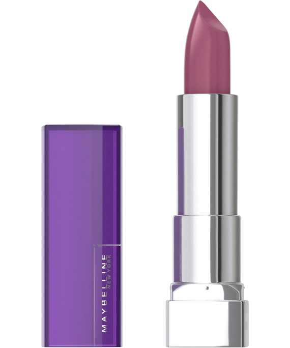 Maybelline Color Sensational Lipstick, Lip Makeup, Cream Finish, Hydrating Lipstick, Nude, Pink, Red, Plum Lip Color, On The Mauve, 0.15 oz. (Packaging May Vary)