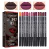 Matte Lip Liner Set, Lip Liner Pencils, Matte Make Up Lip Liners Pencil Set, Long Lasting, Matte, Waterproof, Smooth, High Pigment Lip Liner Set, 12 colors