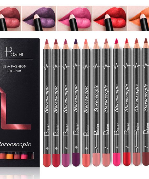 Lip Liner, Ksndurn Lip Liner Pencil 12 PCS - Lip Liner and Lipstick Set 12 Color/Brown Lip Liner Waterproof and Long Lasting Lip Liners