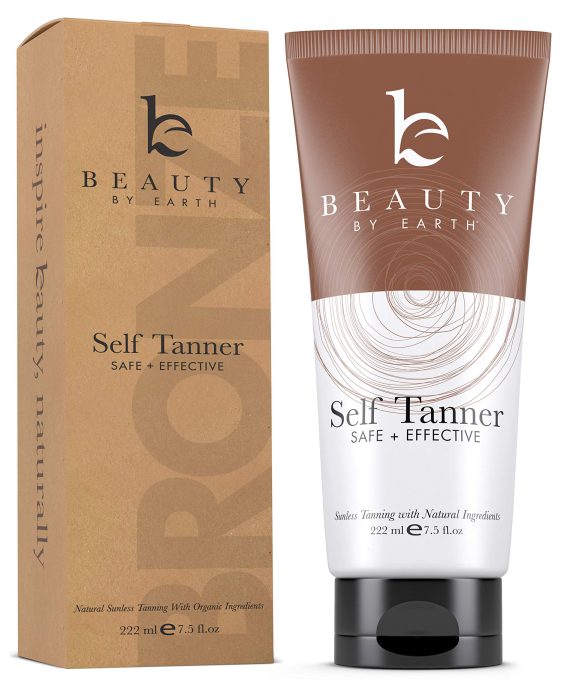 Self Tanner - With Organic Aloe Vera & Shea Butter, Sunless Tanning Lotion and Bronzer Buildable Light, Medium or Dark Tan for Natural Looking Fake Tan, Self Tanners Best Sellers (7.5oz)