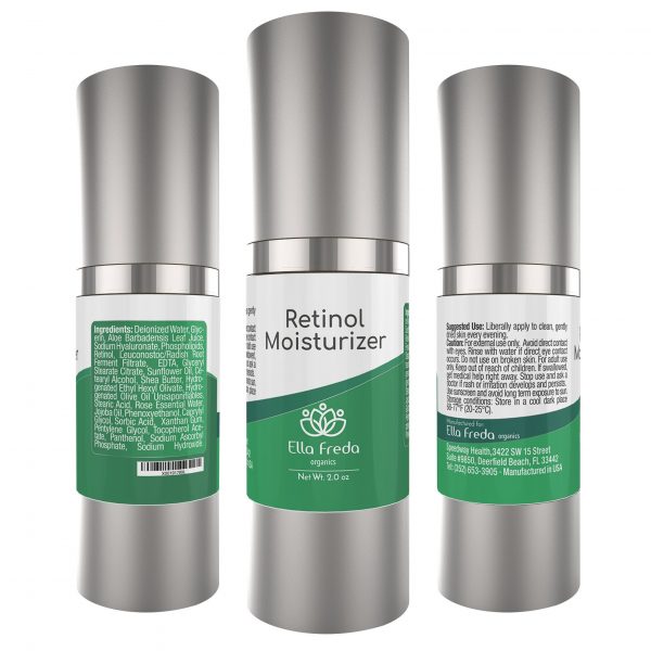Retinol Cream for Face and Eye - Night Facial Cream Moisturizer with Hyaluronic Acid, Jojoba Oil - Anti Aging, Diminishes Wrinkles, Fine Lines and Acne 2 oz.