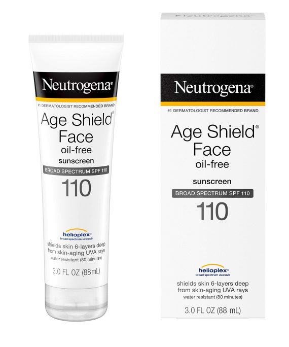 Neutrogena Age Shield Face Lotion Sunscreen with Broad Spectrum SPF 110, Oil-Free & Non-Comedogenic Moisturizing Sunscreen to Prevent Signs of Aging, 3 fl. oz