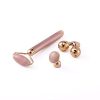 3-in-1 Electric Rose Quartz Jade Roller and Face Massager Set