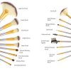Premium Synthetic Wood Handle Cosmetic Brushes for Eye Face