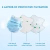 3 Ply Cup Dust Masks with Nanofiber Filter Lining Elastic Earloops