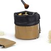 Travel Essentials with our Genuine Leather Drawstring Makeup Bag