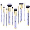 Marble Pattern Makeup Brushes with Blush Foundation Highlighter Brush