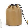 Travel Essentials with our Genuine Leather Drawstring Makeup Bag
