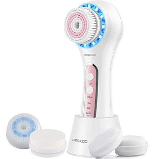 Facial Cleansing Brush Red & Blue LED Light Skin Care Device
