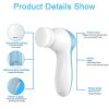 Facial Cleansing Brush-Waterproof Face Spin Brush Set with 5 Brush Heads