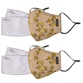 Flowers Women's 2 Piece Face Mask Set