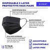 Black Face Masks TITAN PROTECT 3-PLY Disposable