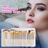 Premium Synthetic Wood Handle Cosmetic Brushes for Eye Face