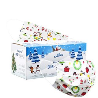 Christmas Face Mask Disposable Face Mask 50pcs White