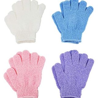 Scrub Wash Mitt for Bath or Shower 4 Pairs Exfoliating Gloves