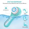 Misiki Electric Facial Cleansing Brush | Pink & Blue Waterproof Exfoliating Face Brush with 5 Brush Heads