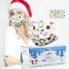 Christmas Face Mask Disposable Face Mask 50pcs White