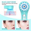Misiki Electric Facial Cleansing Brush | Pink & Blue Waterproof Exfoliating Face Brush with 5 Brush Heads