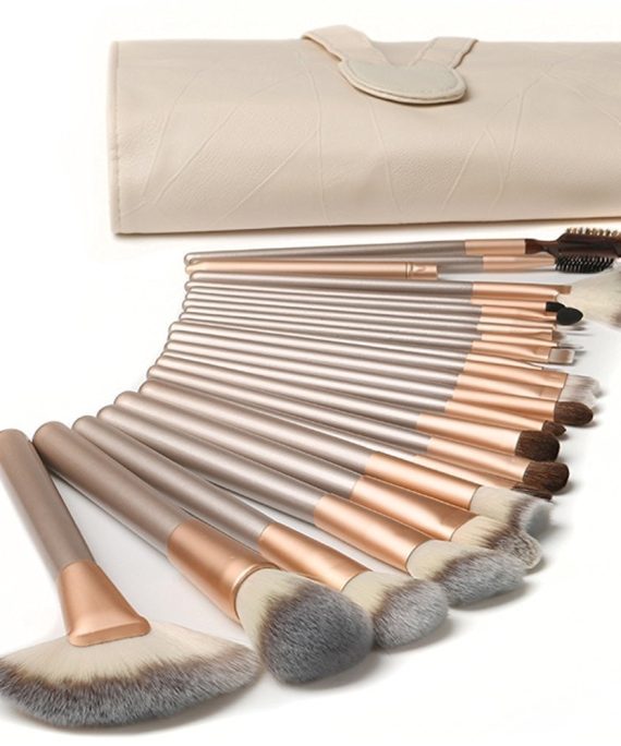 Premium Synthetic Wood Handle Cosmetic Brushes for Eye Face