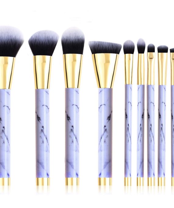 Marble Pattern Makeup Brushes with Blush Foundation Highlighter Brush